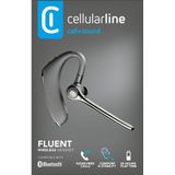 Cellularline - Fluent - Ergonomische Mono Bluetooth Hoofdtelefoon - Zwart - 25 Uur Looptijd