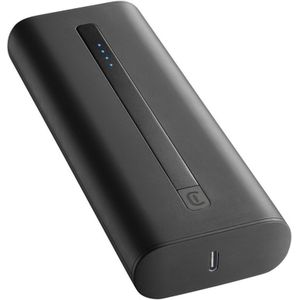 Cellularline | Thunder draagbare oplader | 20.000 mAh Powerbank acculader - snel opladen voor mobiele telefoon - compact - USB C-kabel inbegrepen