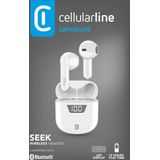Cellularline - Seek - Bluetooth 5.0 Hoofdtelefoon - Wit - Oplaadhoes