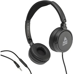 Music Sound Hoofdbandkabel, basic, opvouwbare on-ear hoofdtelefoon met kabel en microfoon, jack 3,5 mm, kleur zwart