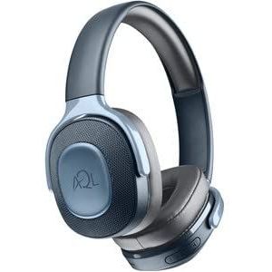 AQL Arkos Universele Bluetooth-hoofdtelefoon met inklapbare oorschelpen, ingebouwde microfoon, 300 mAh batterij, oplaadtijd 2 uur, Playtime 25 uur, bereik 10 m, blauw