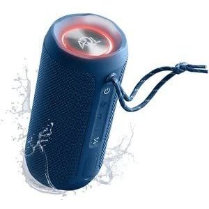 AQL Glow draagbare waterdichte Bluetooth-behuizing - luidspreker met 10 watt vermogen - levensduur batterij 6 uur - bereik 10 m - AUX-ingang - kleur blauw