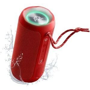 AQL Glow draagbare waterdichte Bluetooth-behuizing - luidspreker met 10 watt vermogen - levensduur batterij 6 uur - bereik 10 m - AUX-ingang - kleur rood