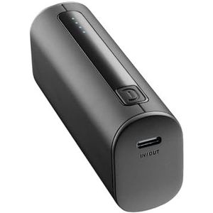 Cellularline THUNDER 5000 Power Bank | Extra compacte draagbare oplader 12 W met USB-C-aansluiting - zwart