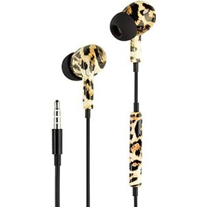 Music Sound Fantasy in-ear hoofdtelefoon | hoofdtelefoon met kabel en microfoon - 3,5 mm jack - patroon ""Animalier