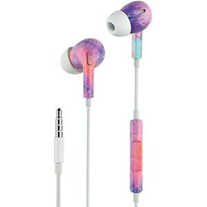 Music Sound | Fantasy in-ear hoofdtelefoon | hoofdtelefoon met kabel en microfoon - 3,5 mm jack - patroon ""regenboog