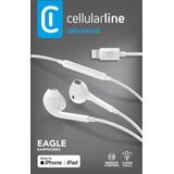 Cellularline - EAGLE - Capsule-hoofdtelefoon met Kabel - Lightning-connector - Wit