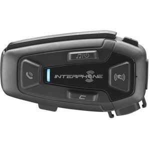 INTERPHONE U-COM8R | Single | Motorfiets Interphone met MESH 2.0 communicatie, tot 24 drivers, 1,6 km afstand, 18 uur looptijd, TFT en GPS compatibel, waterdicht, 40 mm HD-luidspreker