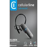 Cellularline - SLEEK - Ergonomische Mono Bluetooth Hoofdtelefoon - Zwart - Talk Time 5,5 uur