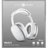 Music Sound | MAXI2 Bluetooth-hoofdtelefoon | Bluetooth 5.0 over-ear hoofdtelefoon | 22 uur speeltijd – oplaadtijd 1,5 uur – geïntegreerde microfoon – paviljoenbediening en verstelbare hoofdband – wit