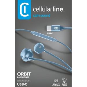 Cellularline Baan (Bedraad), Koptelefoon, Blauw