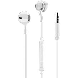 Music Sound | Bekabelde oordopjes - capsuledesign - 3,5 mm jack - stabiel en comfortabel - ergonomisch - wit