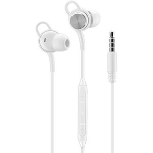 Music Sound | In-ear hoofdtelefoon - 3,5 mm jack plug - stabiel en comfortabel - ergonomisch - wit
