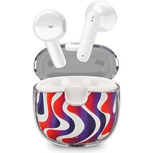 Music Sound Drip Bluetooth-hoofdtelefoon, transparante beschermhoes met modieus design, 19 uur autonomie, bediening op de hoofdtelefoon, golvenfantasie