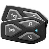 INTERPHONE COM3 - Dubbel - Bluetooth 5.1 motorintercom voor motorhelmen, 32 mm koptelefoon, motorrijwielgebruik, afstand 500 meter, autonomie 10 uur, muziek, GPS, waterdicht IP67, universeel