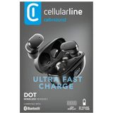 Cellularline - DOT - Draadloze Hoofdtelefoon - Zwart - Oplaadhoes met LED-display