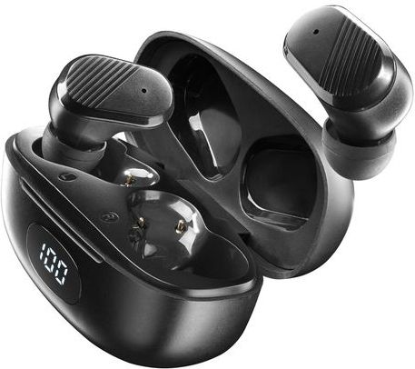 Cellularline - DOT - Draadloze Hoofdtelefoon - Zwart - Oplaadhoes met LED-display