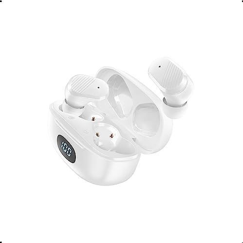 cellularline DOT Draadloze hoofdtelefoon met oplaadhoes met LED-display, Play Time 7 H, Talk Time 4,5 H, Play of Talk Time met 22 H-hoes, 45 minuten oplaadtijd, wit