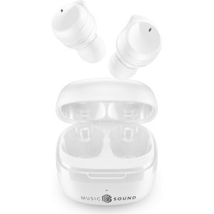 Music Sound - Flow - Draadloze Bluetooth-hoofdtelefoon - Wit - In-ear Design - 25 Uur Batterijduur
