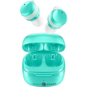 Cellularline Music Sound Flow Draadloze In-Het-Oor Headset Muziek en Bluetooth Gesprekken Groen (Geen ruisonderdrukking, 25 h, Draadloze), Koptelefoon, Groen