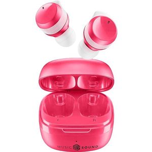 Cellularline Music Sound Flow Draadloze In-Het-Oor Headset Muziek en Bluetooth Gesprekken Roze (Geen ruisonderdrukking, 25 h, Draadloze), Koptelefoon, Roze