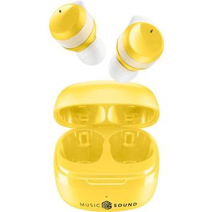 Music Sound Cellularline Muziek & Geluid Bluetooth Oortelefoon FLOW Geel (Geen ruisonderdrukking, 25 h, Draadloze), Koptelefoon, Geel