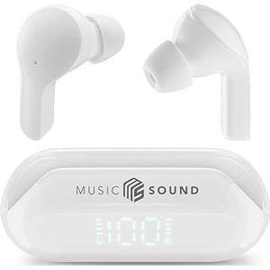 ADSE Music Sound - TWS Slide Bluetooth Headset - Draadloos - In-ear Design - LED-display - Speeltijd 26 uur - Wit