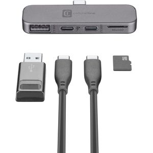 Cellularline - Smartphone Hub - USB-C-adapter - 4 Poorten - Compact Design