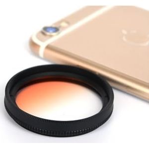 7 mm ronde verstelbare gradiënt rode filter mobiele telefoon filterlens SLR filterlens (Color : Gradient orange)