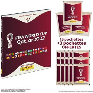 Panini FIFA World Cup QATAR sticker 2023 eenzijdig 1 album harde cover + 15 hoezen + 3 gratis
