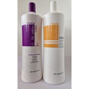 Fanola Nourishing Conditioner 1000ml + No Yellow Shampoo 1000ml