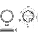 Performance in Lighting LED Opbouwarmatuur Ø302mm | 30W 3000K 2178lm 830  |  IP65