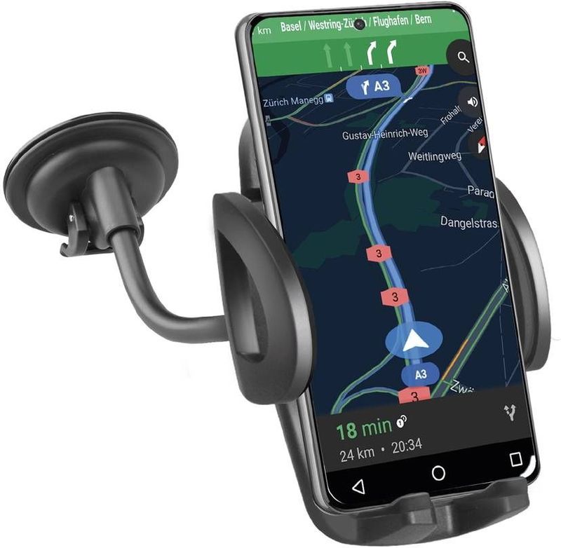 SBS - Freeway - Smartphonehouder - Zwart - Zuignap