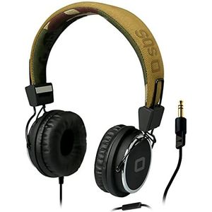SBS Studio Mix DJ hoofdtelefoon met verstelbare zachte oorschelpen, gevoerde hoofdband, draad met 3,5 mm jackkabel voor smartphone, tablet en pc, camouflage