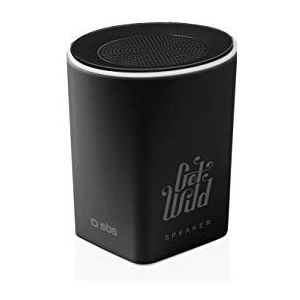 SBS Mini Bluetooth-luidspreker, draadloos, met 5 uur batterijduur, handsfree-functie en 3 W, draagbare muziekbox met 360° geluid in zwart, voor iPhone, mobiele telefoon, smartphone, tablet
