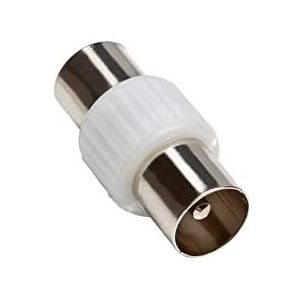 Ekon TV-antenneadapter, vrouwelijk-vrouwelijk, type F, 9,5 mm, zignrineerd, voor tv, smart tv, satellietontvanger, decoder, digitaal teresten