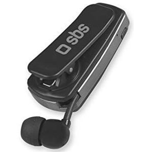 SBS Bluetooth hoofdtelefoon opwikkelbaar - Bluetooth hoofdtelefoon met 7 uur looptijd, multipoint-technologie en microfoon - draadloze hoofdtelefoon in zwart voor Apple iPhone mobiele telefoon