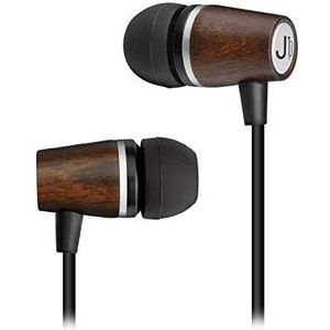 SBS Woody Ebony hoofdtelefoon met 3,5 mm jackstekker, geïntegreerde microfoon en antwoord-/oproep-knop