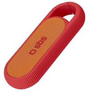 SBS Compacte draadloze luidspreker, 2 W, 300 mAh-accu en riemhaak, USB-kabel voor opladen, rood