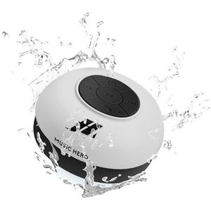 3W luidspreker met zuignap, toetsen voor muziek en oproepen, ingebouwde microfoon en handsfree, waterdicht voor gebruik in de douche.