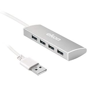 Ekon HUB multiporta, 4 poorten USB-A 2.0, USB-A, per PC, laptop, muis, cavi di ricarica, tastiere, USB chiavette