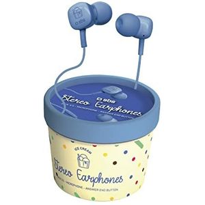 SBS Ice Cream stereo hoofdtelefoon met 3,5 mm jack stekker, voor Samsung, Oppo, Xiaomi, Huawei, Speaker, Pc, Tablet, MP3, blauw