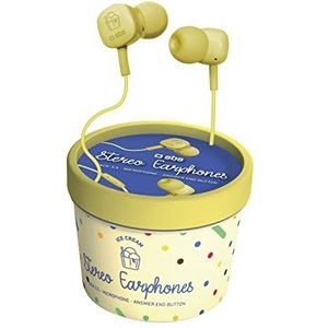 SBS Ice Cream stereo hoofdtelefoon met 3,5 mm jack stekker, voor Samsung, Oppo, Xiaomi, Huawei, Speaker, Pc, Tablet, MP3, geel