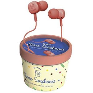 SBS Ice Cream stereo hoofdtelefoon met 3,5 mm jack stekker, voor Samsung, Oppo, Xiaomi, Huawei, Speaker, Pc, Tablet, MP3, rood