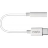 SBS - USB Type C naar 3,5 mm Jack Adapter - Wit - Adapter voor Mobiel Apparaat