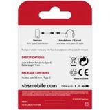 SBS - USB Type C naar 3,5 mm Jack Adapter - Wit - Adapter voor Mobiel Apparaat