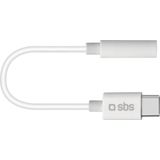 SBS - USB Type C naar 3,5 mm Jack Adapter - Wit - Adapter voor Mobiel Apparaat