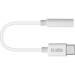 SBS - USB Type C naar 3,5 mm Jack Adapter - Wit - Adapter voor Mobiel Apparaat