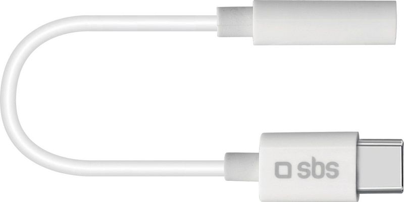 SBS - USB Type C naar 3,5 mm Jack Adapter - Wit - Adapter voor Mobiel Apparaat