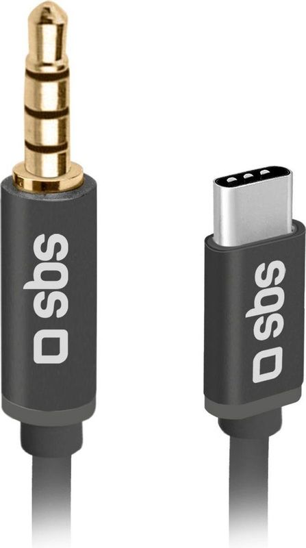 SBS - USB-C naar 3,5 mm Audiokabel - 1 m - Metallic Afwerking
